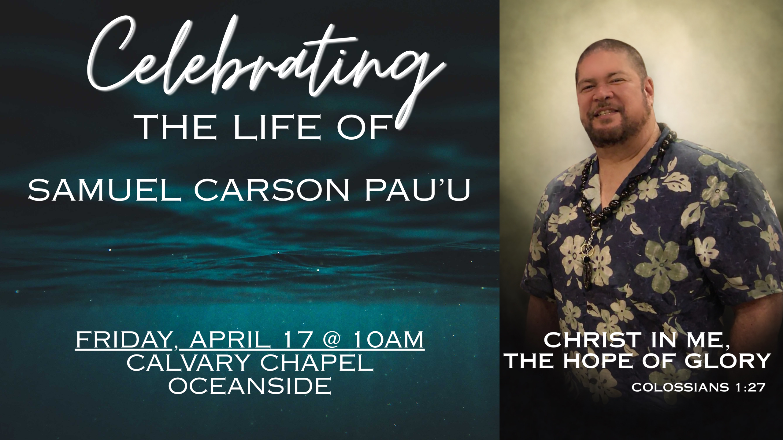 Christ in me, the hope of glory